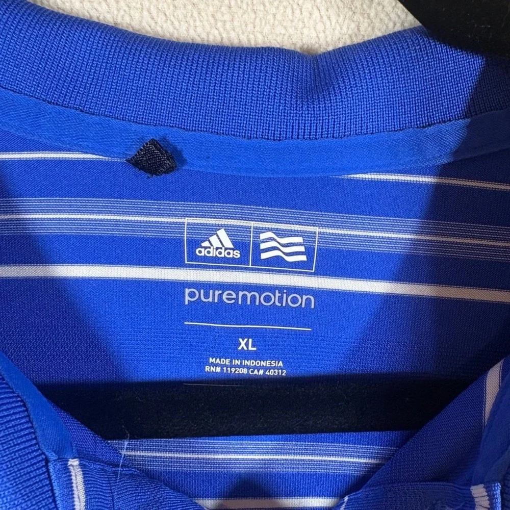 Adidas Puremotion Mens Kansas Jayhawks‎ KU Polo Golf Shirt Blue XL Athleisure